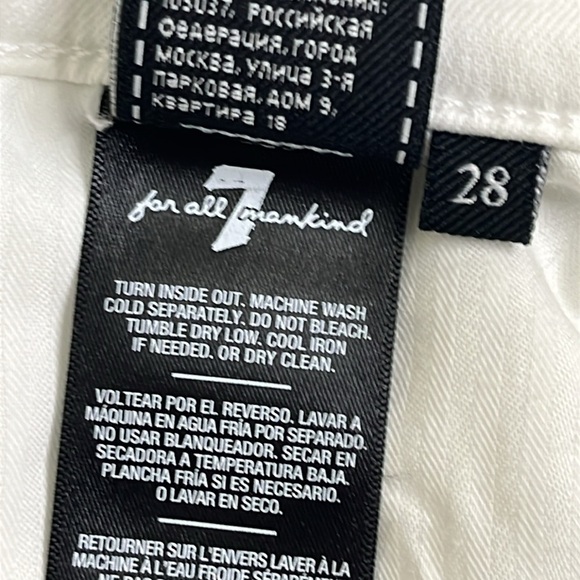 7 For All Mankind White high waisted ankle gwenevere Denim Jeans fray hems - Picture 7 of 17
